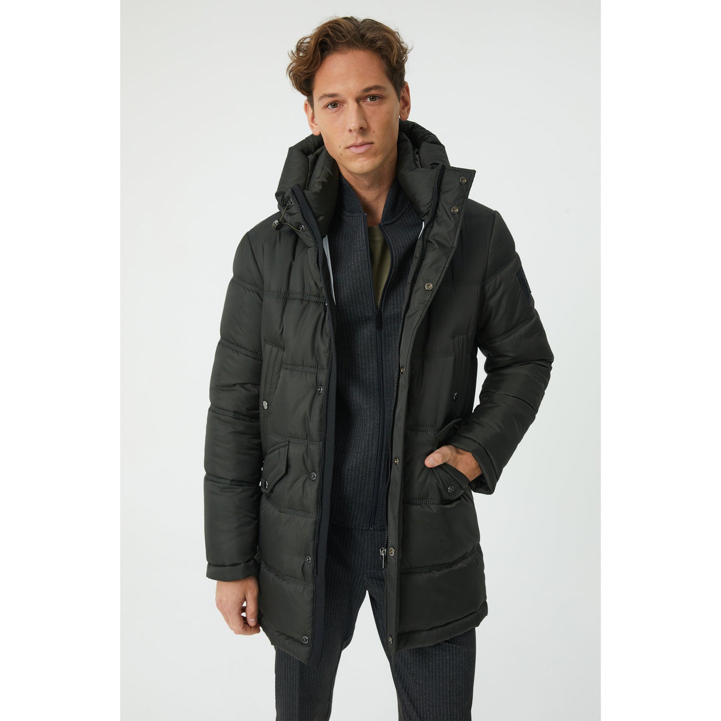 Khaki Camel Wool Fill Parka