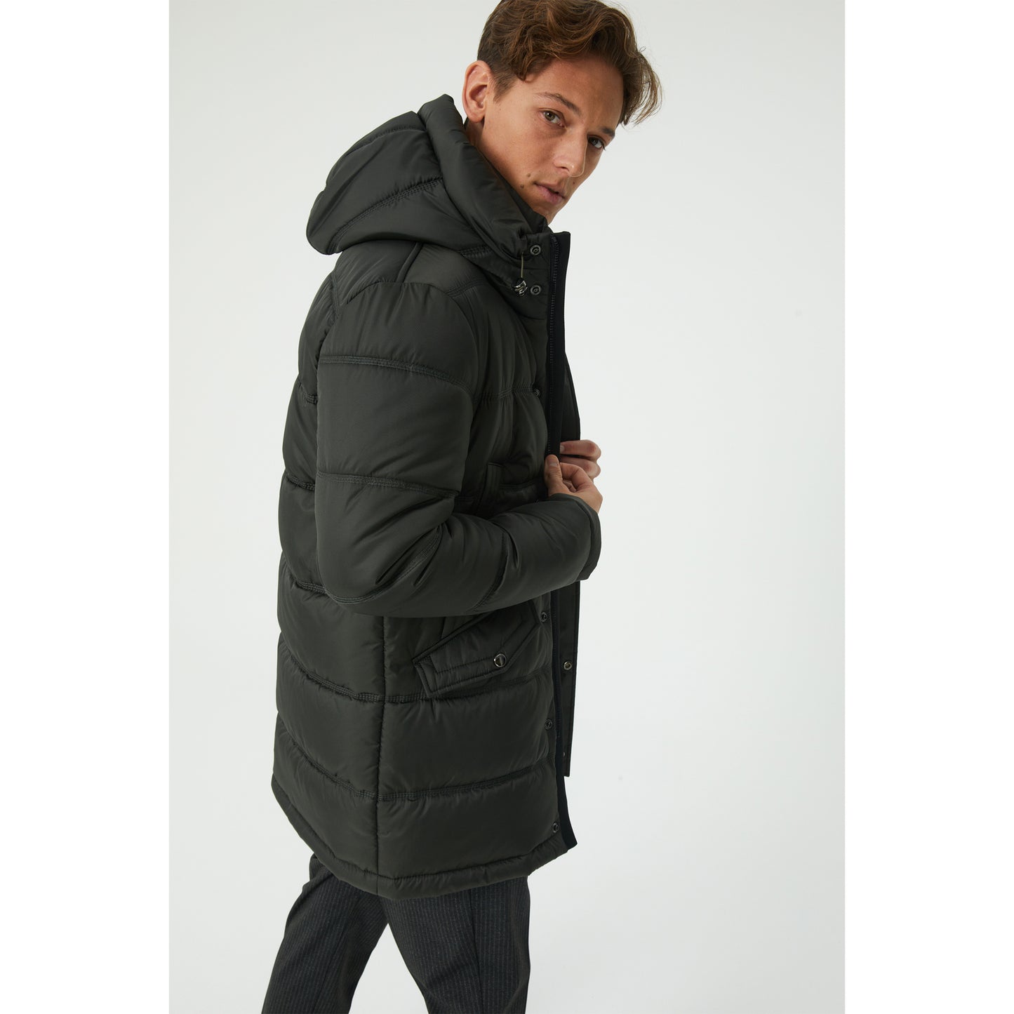 Khaki Camel Wool Fill Parka