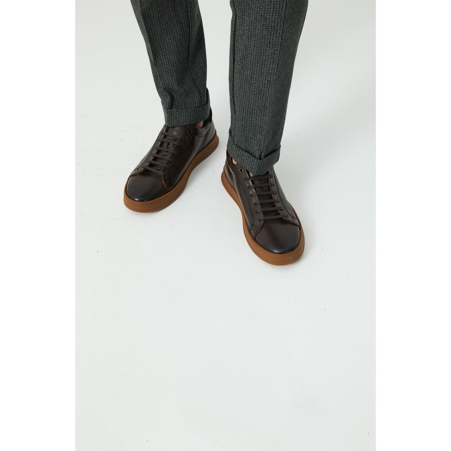 Brown Leather Sneakers