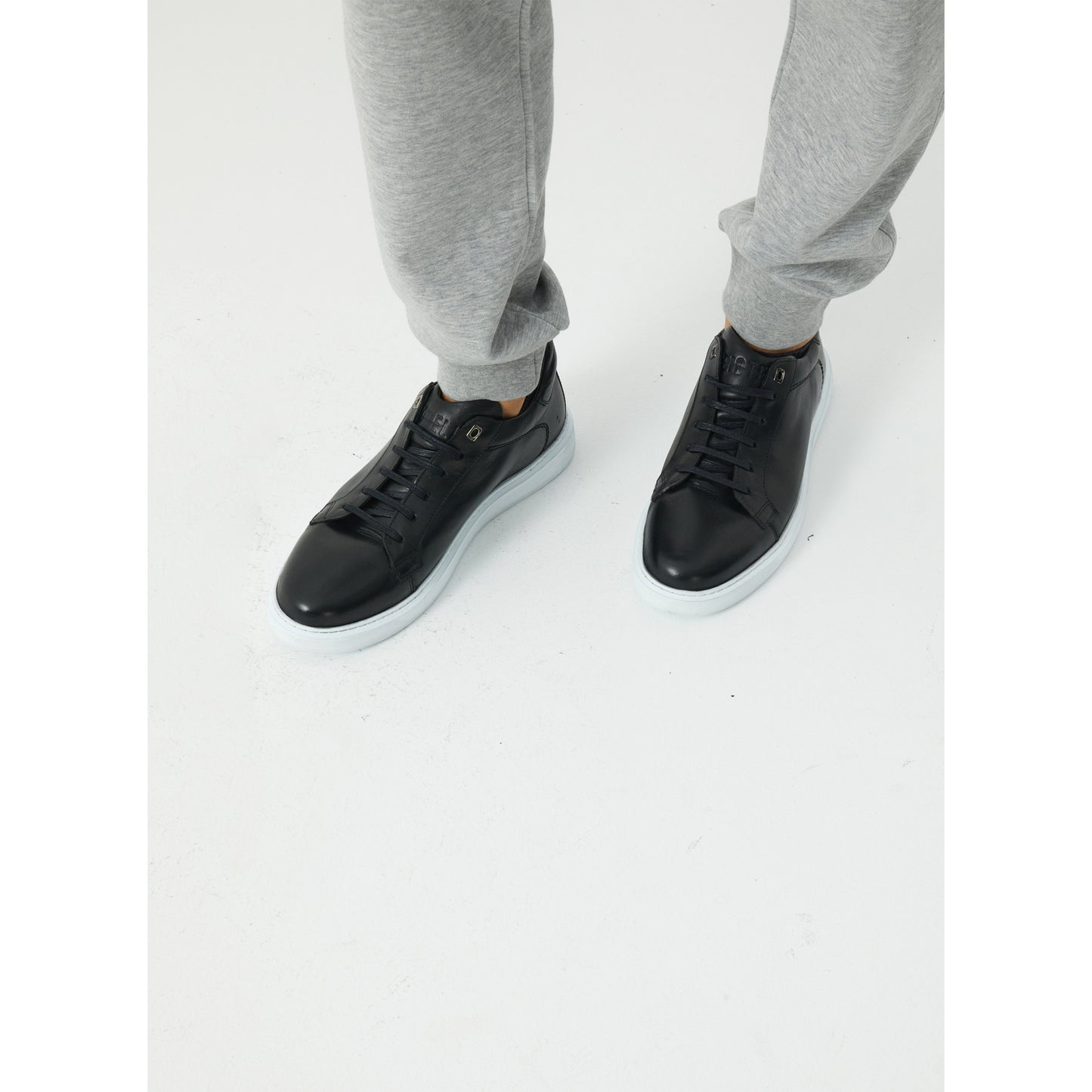 Black Leather Sneakers