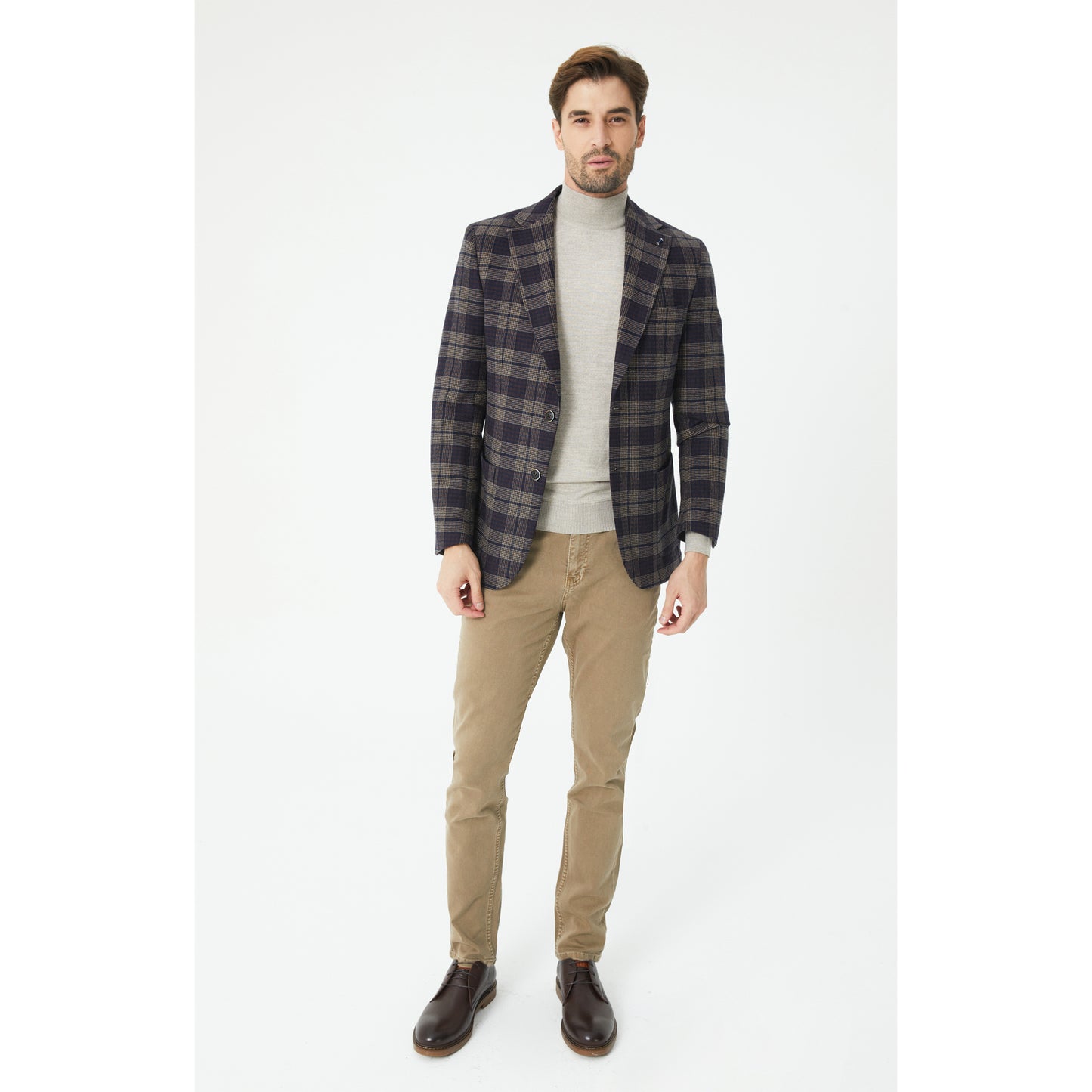Beige - Navy Sport Jacket