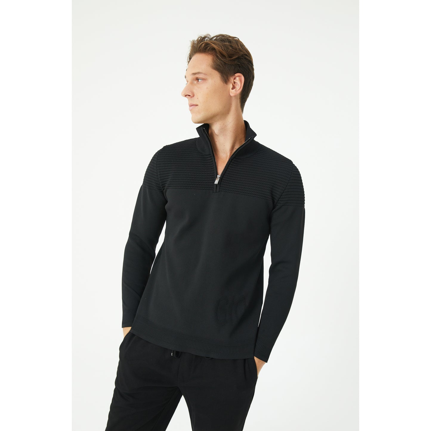 Black Half-Zip Sweater