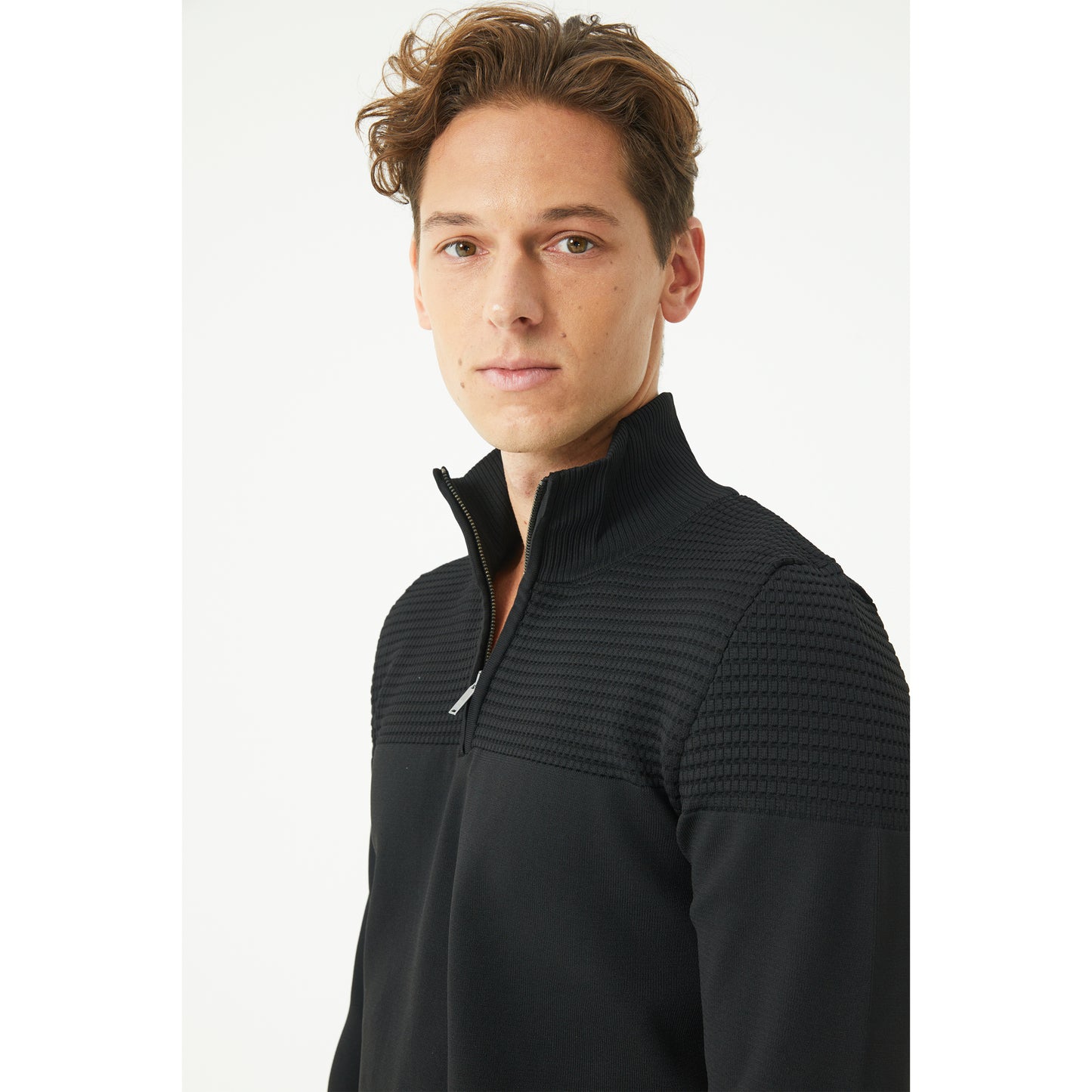 Black Half-Zip Sweater