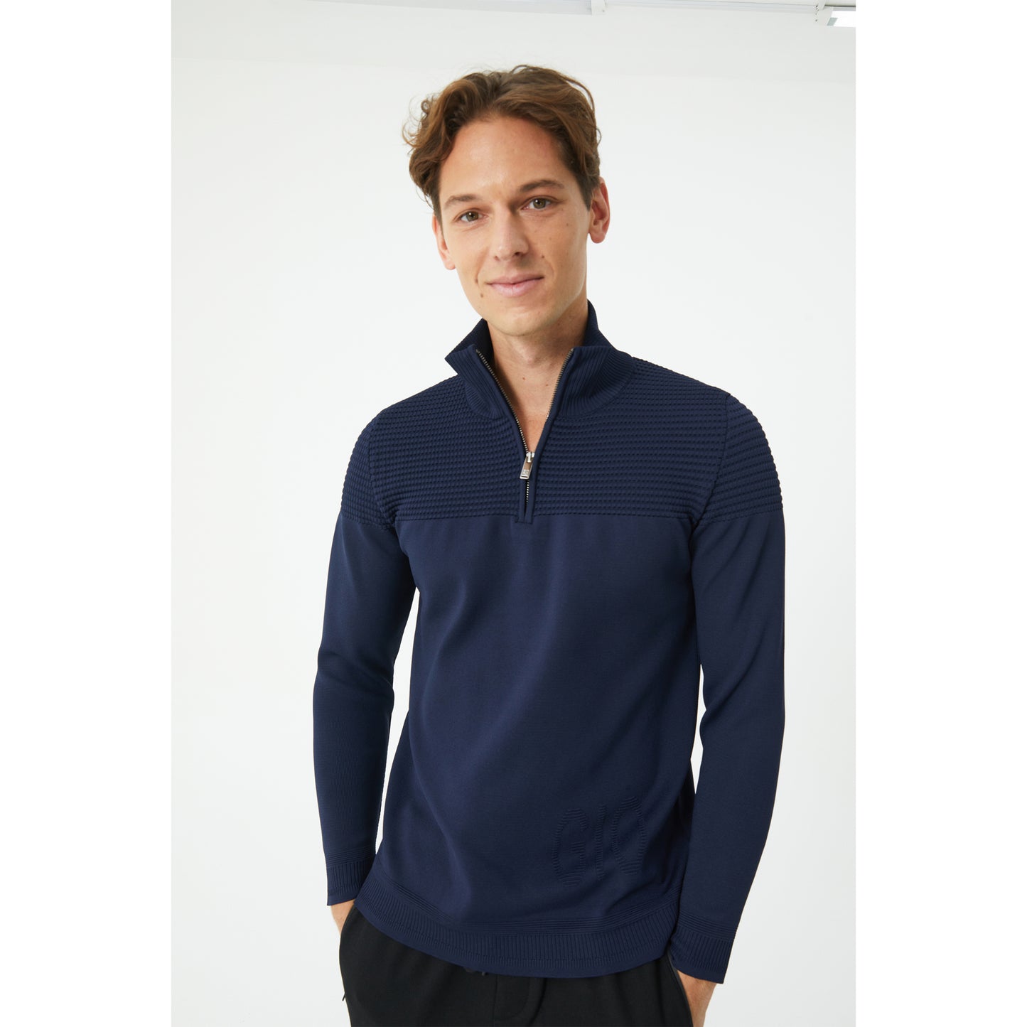 Navy Half-Zip Sweater