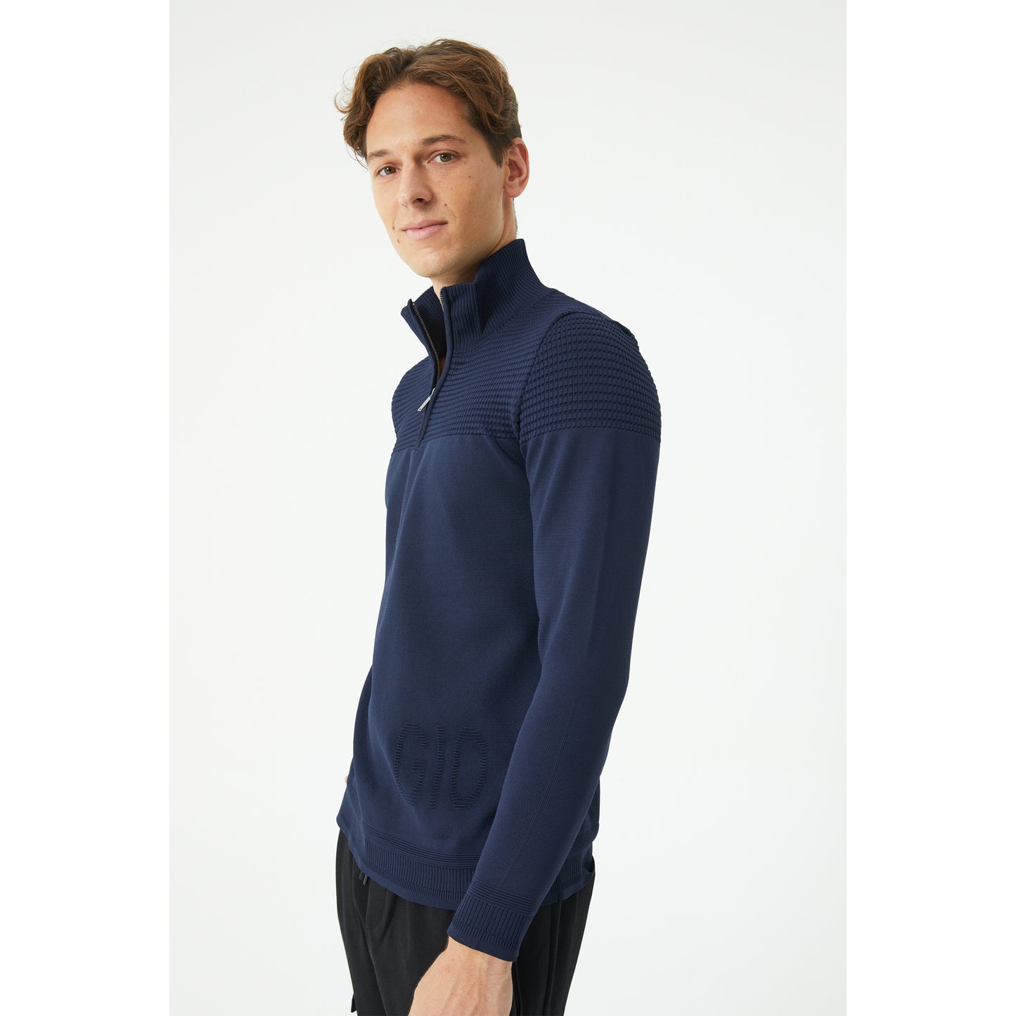 Navy Half-Zip Sweater