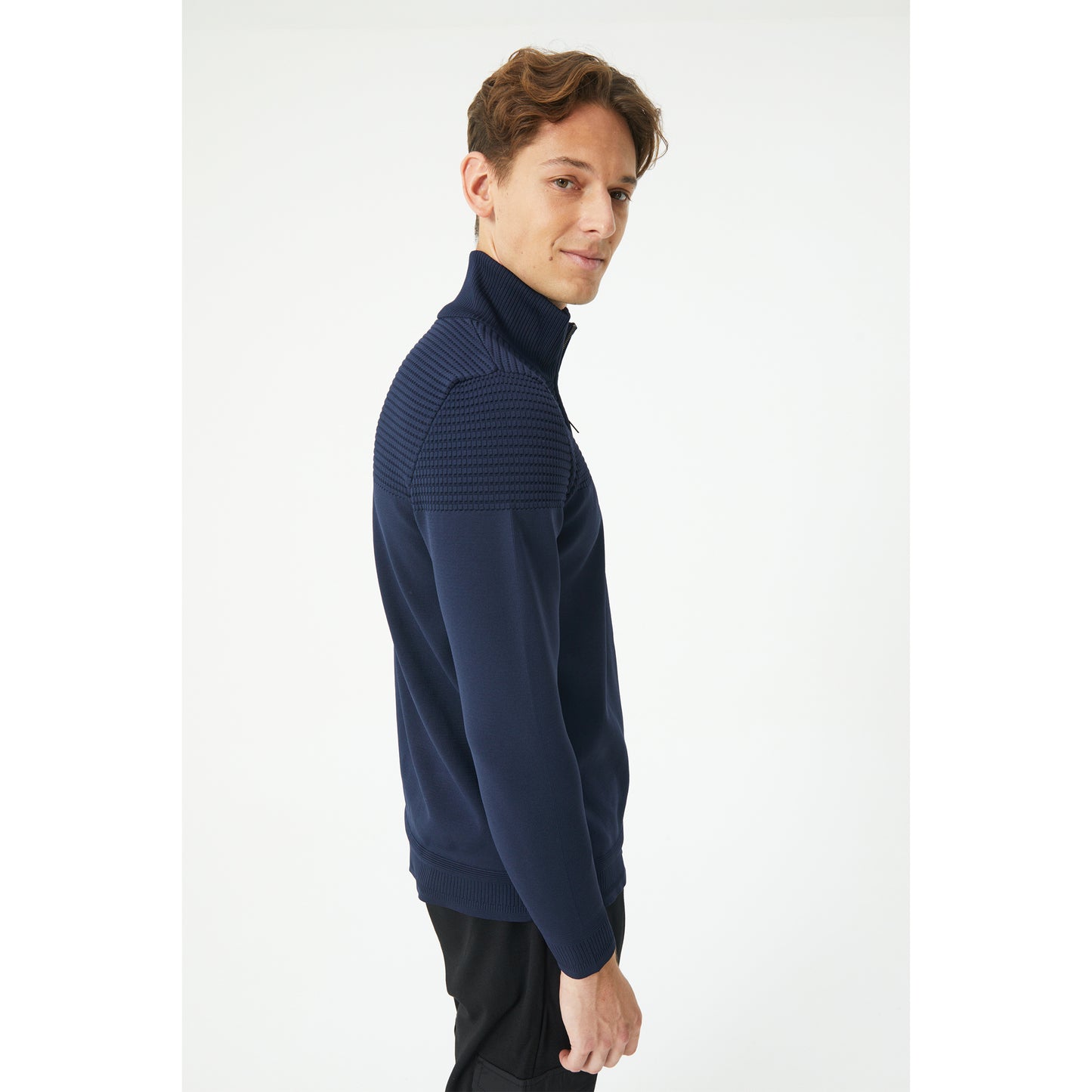 Navy Half-Zip Sweater