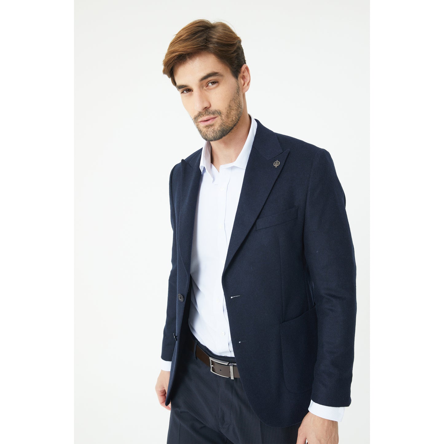 Dark Navy Wool Suit Trousers