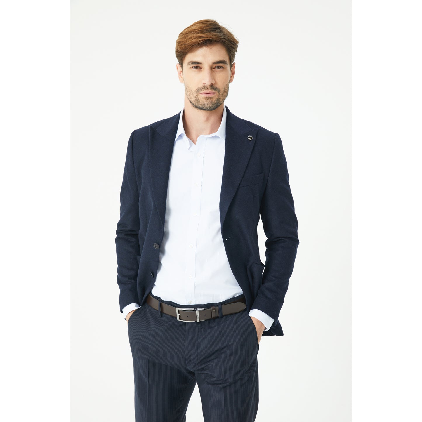 Dark Navy Wool Suit Trousers