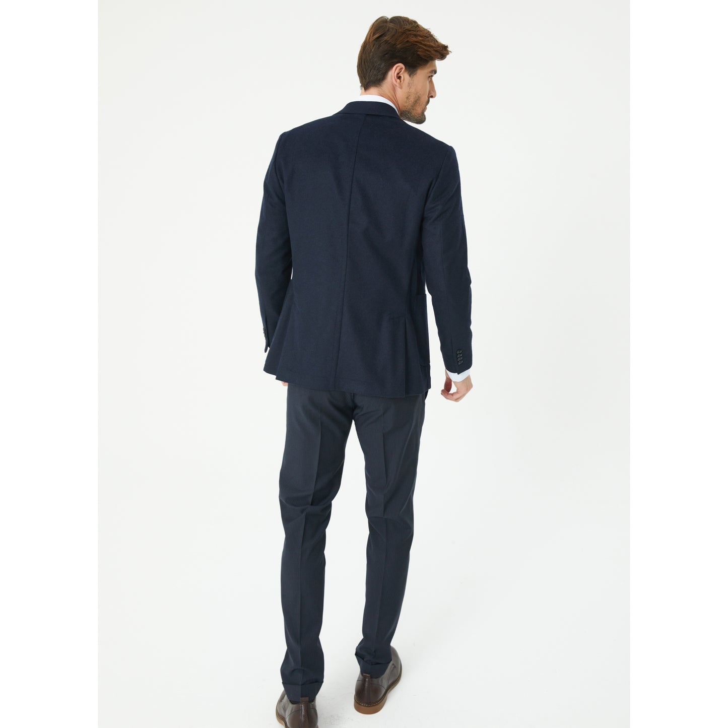 Dark Navy Wool Suit Trousers