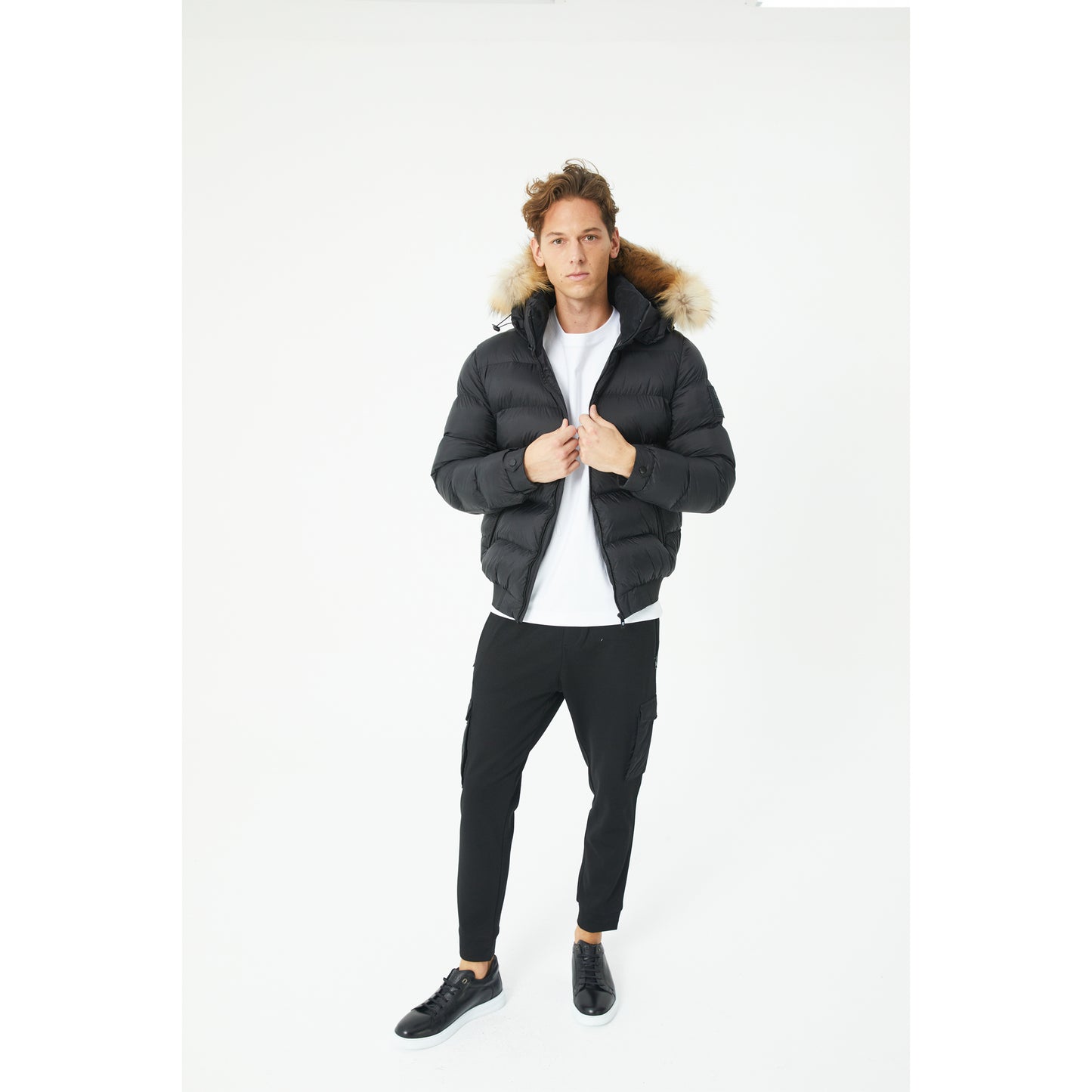 Black Goose Down Short Parka
