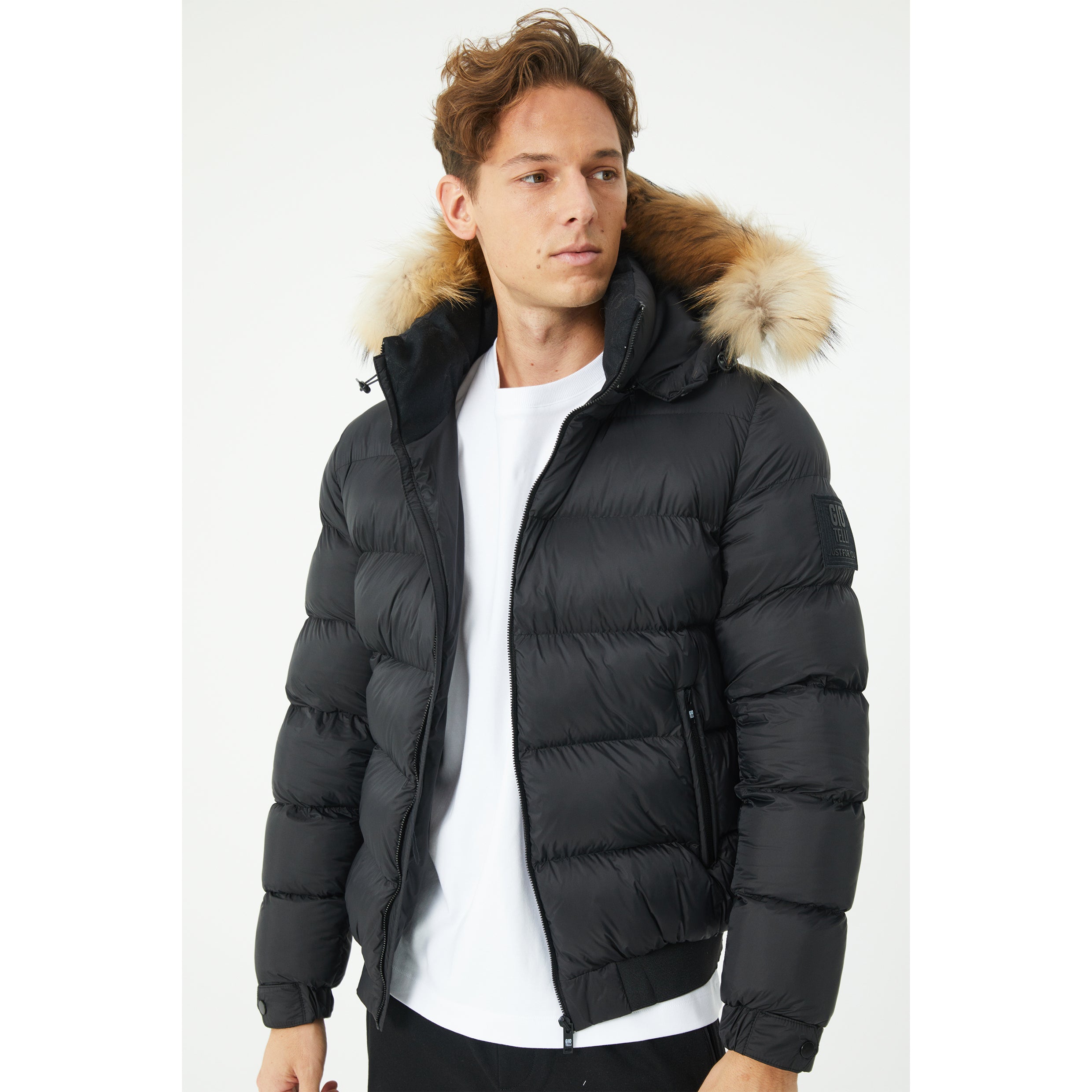 Black short parka coat best sale