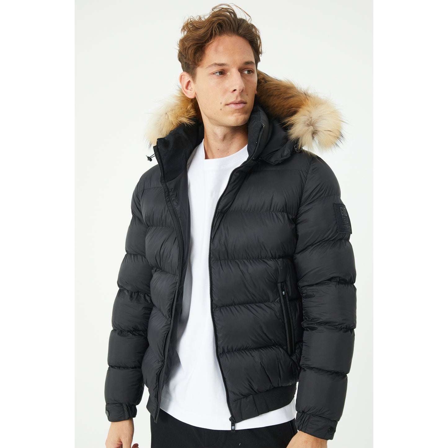 Black Goose Down Short Parka