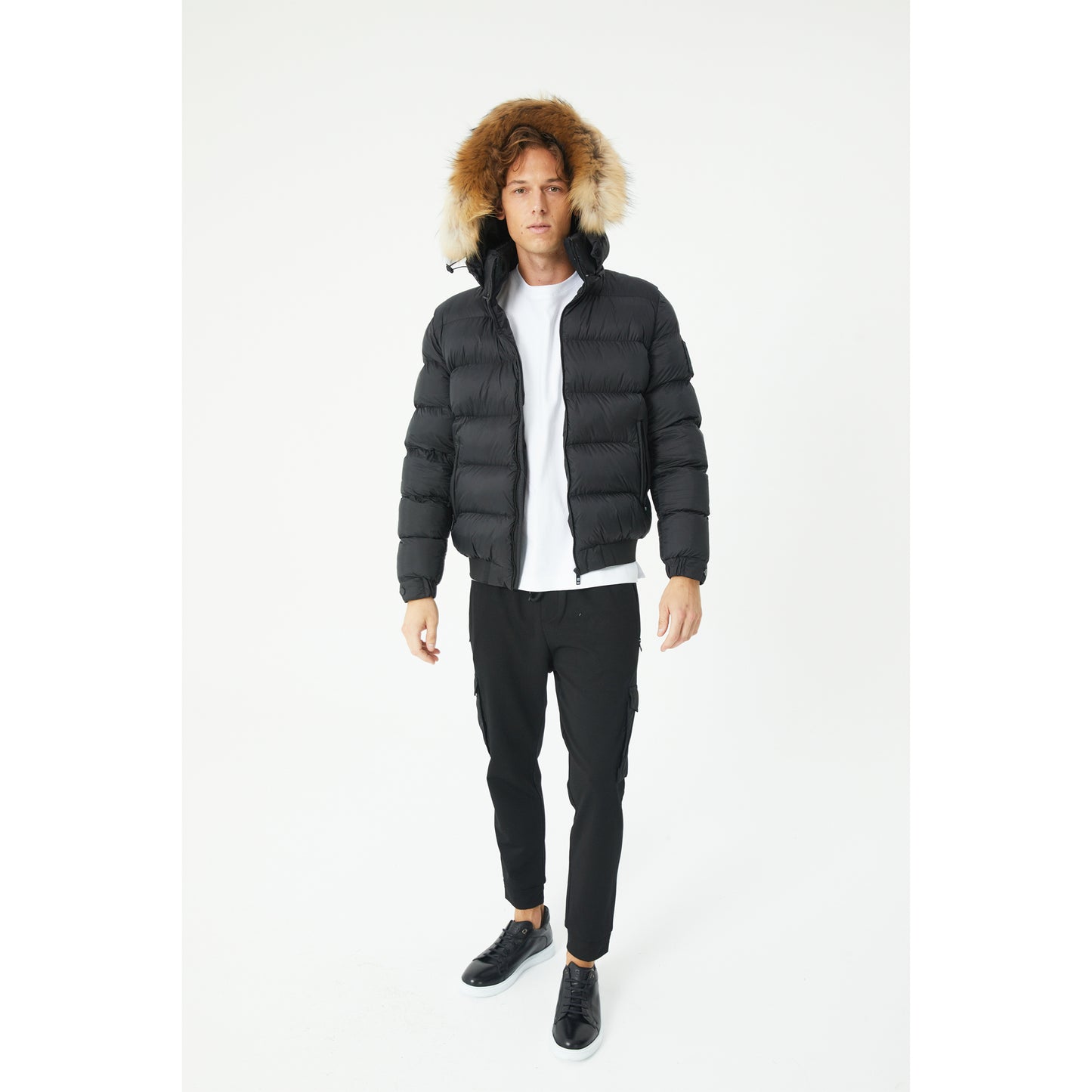 Black Goose Down Short Parka