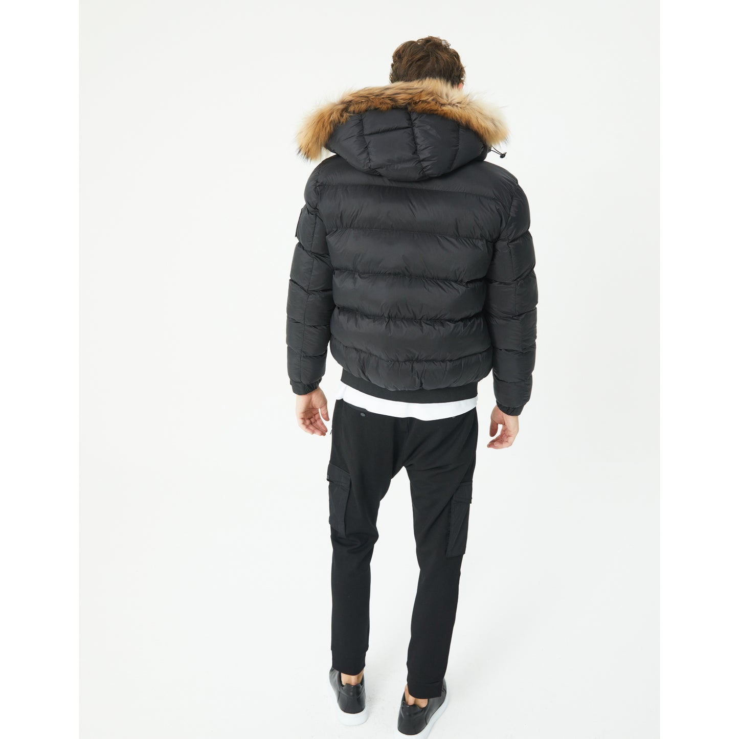 Black Goose Down Short Parka