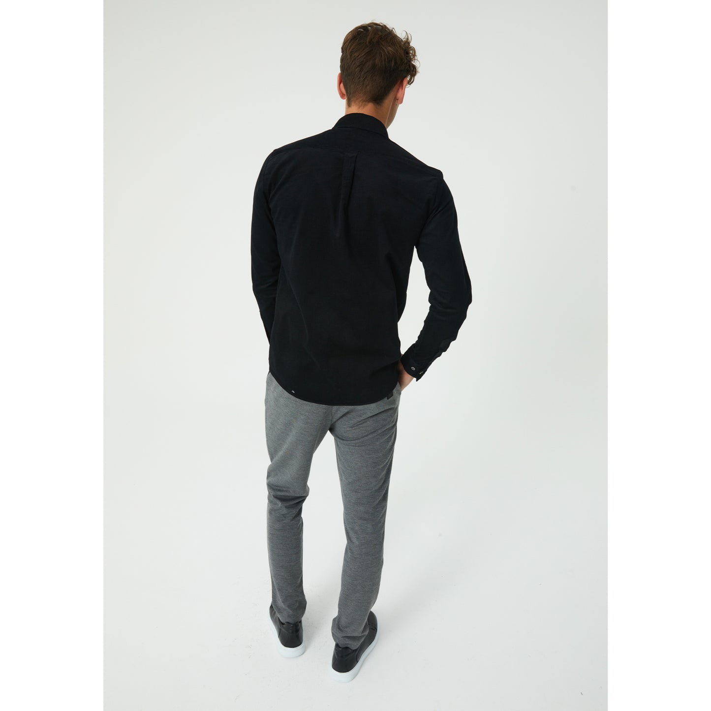 Black Cotton Corduroy Shirt