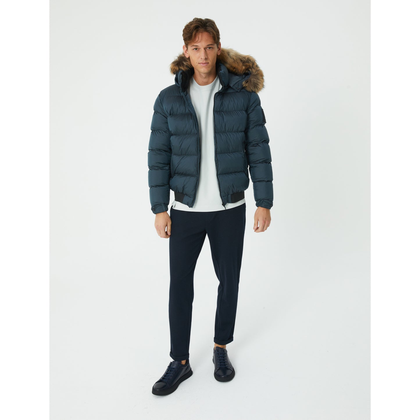 Petroleum Goose Down Short Parka