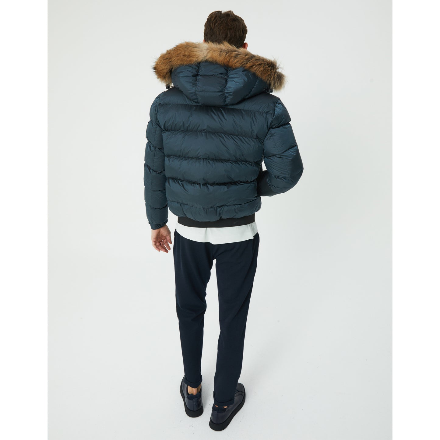 Petroleum Goose Down Short Parka