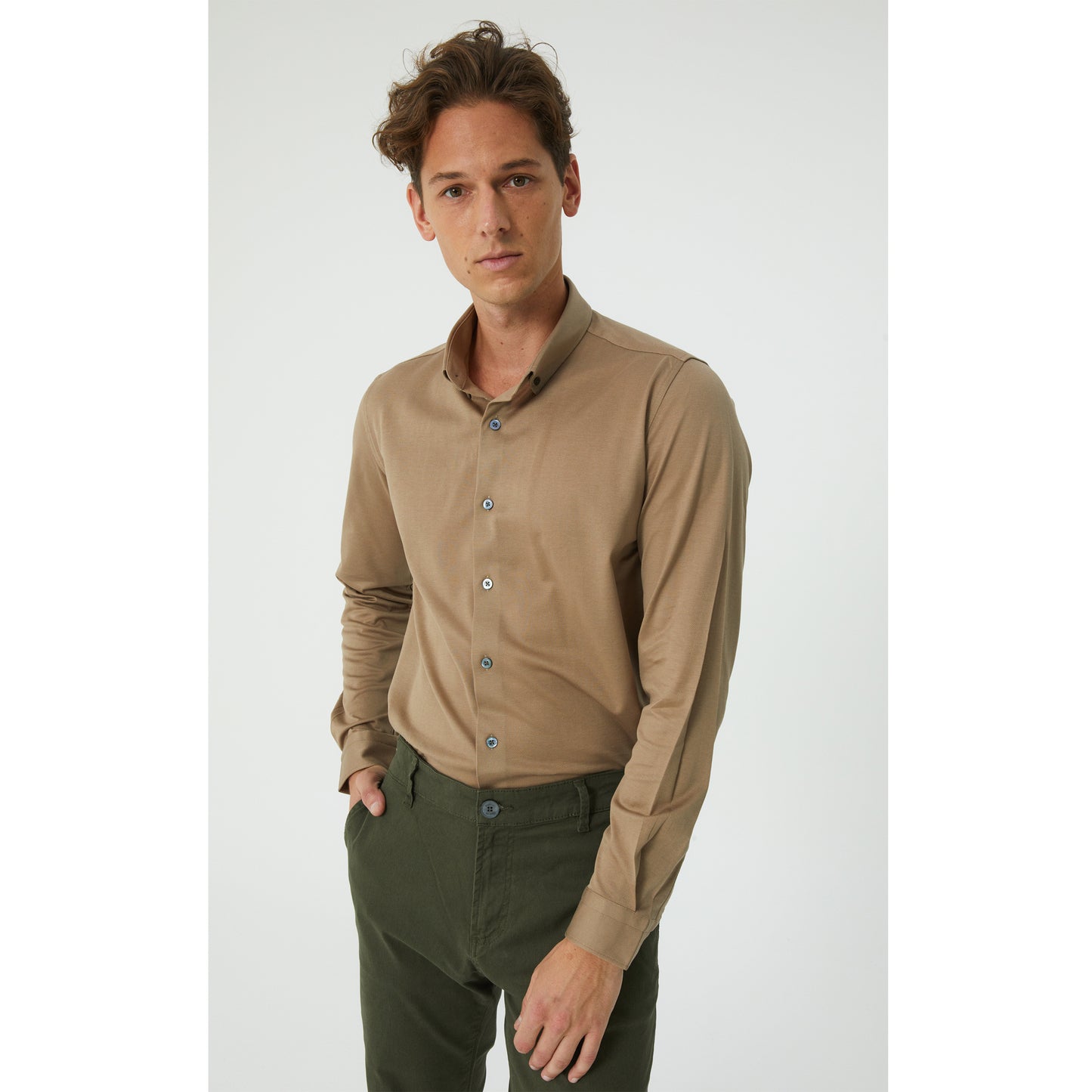 Khaki Cotton Chinos