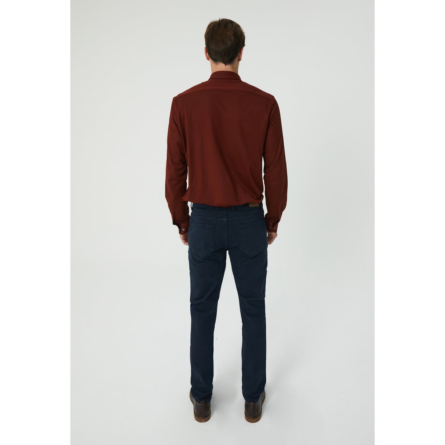 Terracotta Pique Cotton Knit Shirt