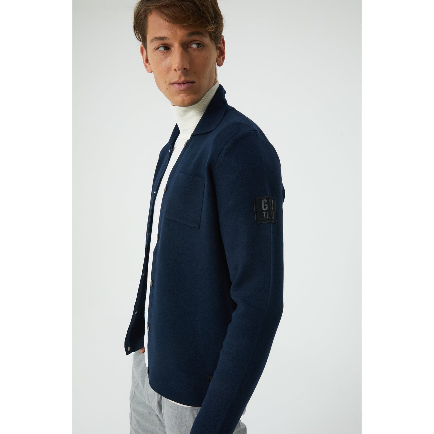Navy Buttoned Cardigan