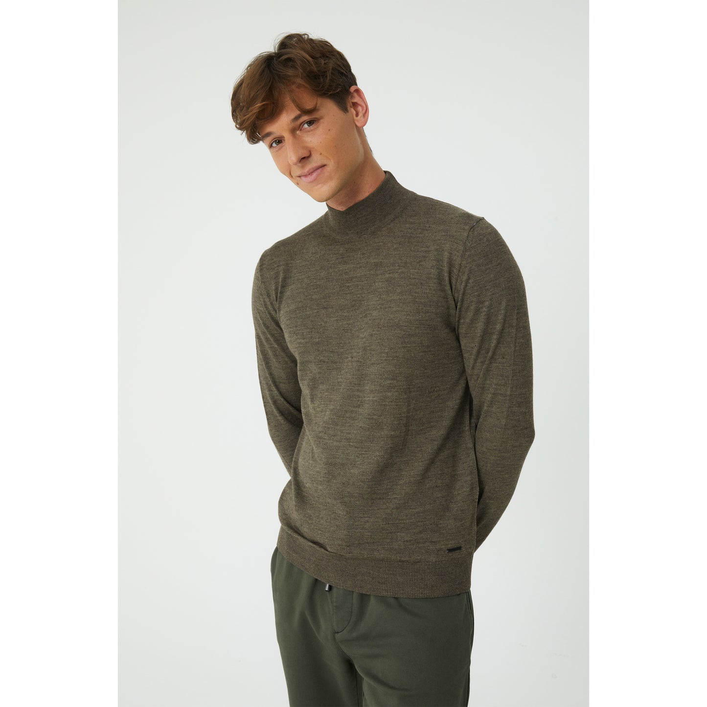 Sand Melange Wool Blend Sweater