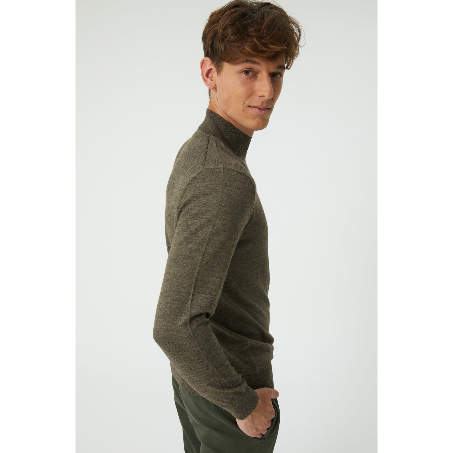 Sand Melange Wool Blend Sweater