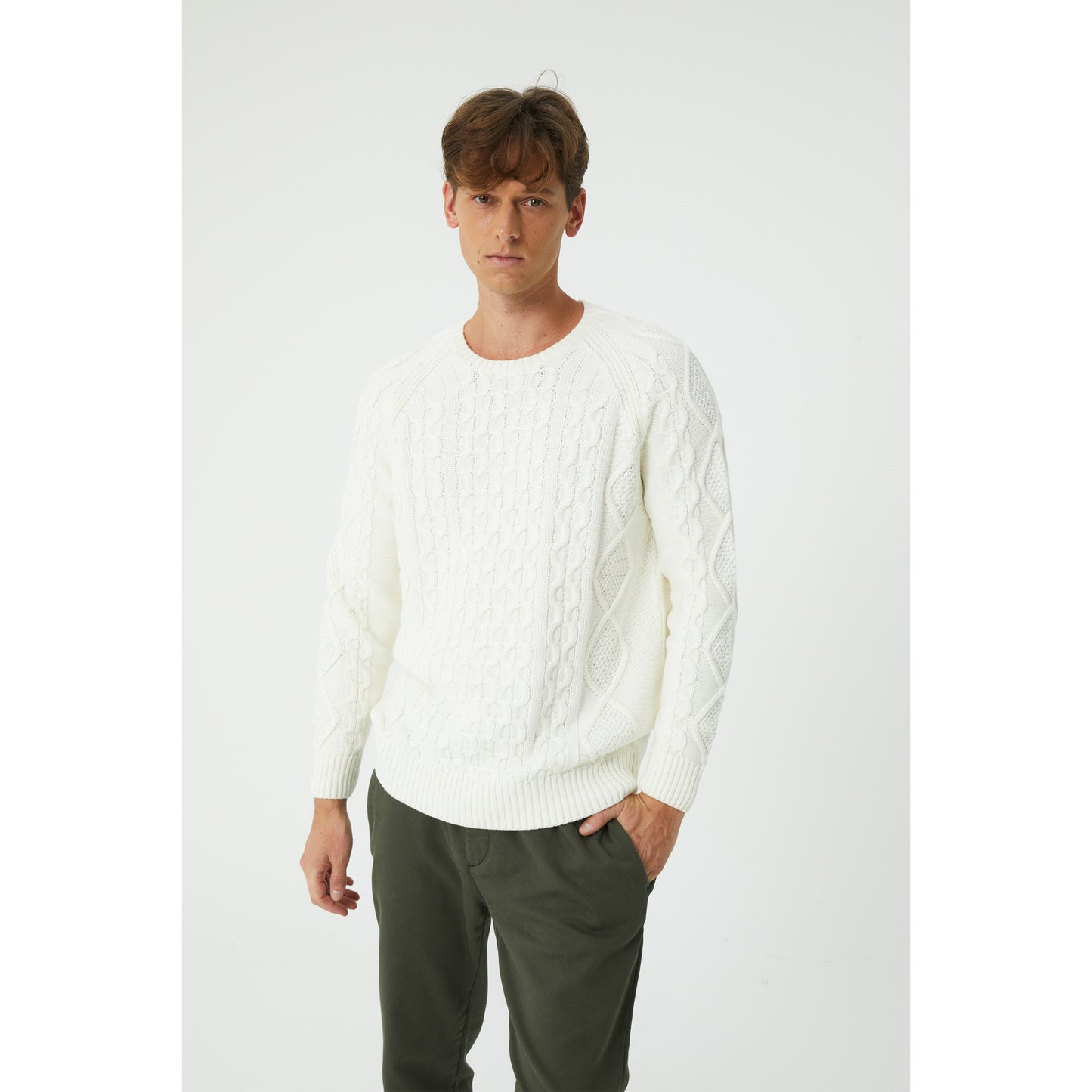 Cream Textured Sweater
