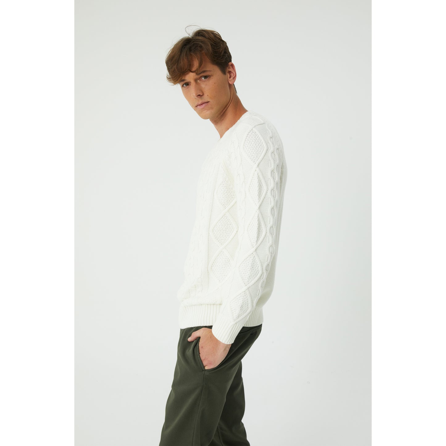 Cream Textured Sweater