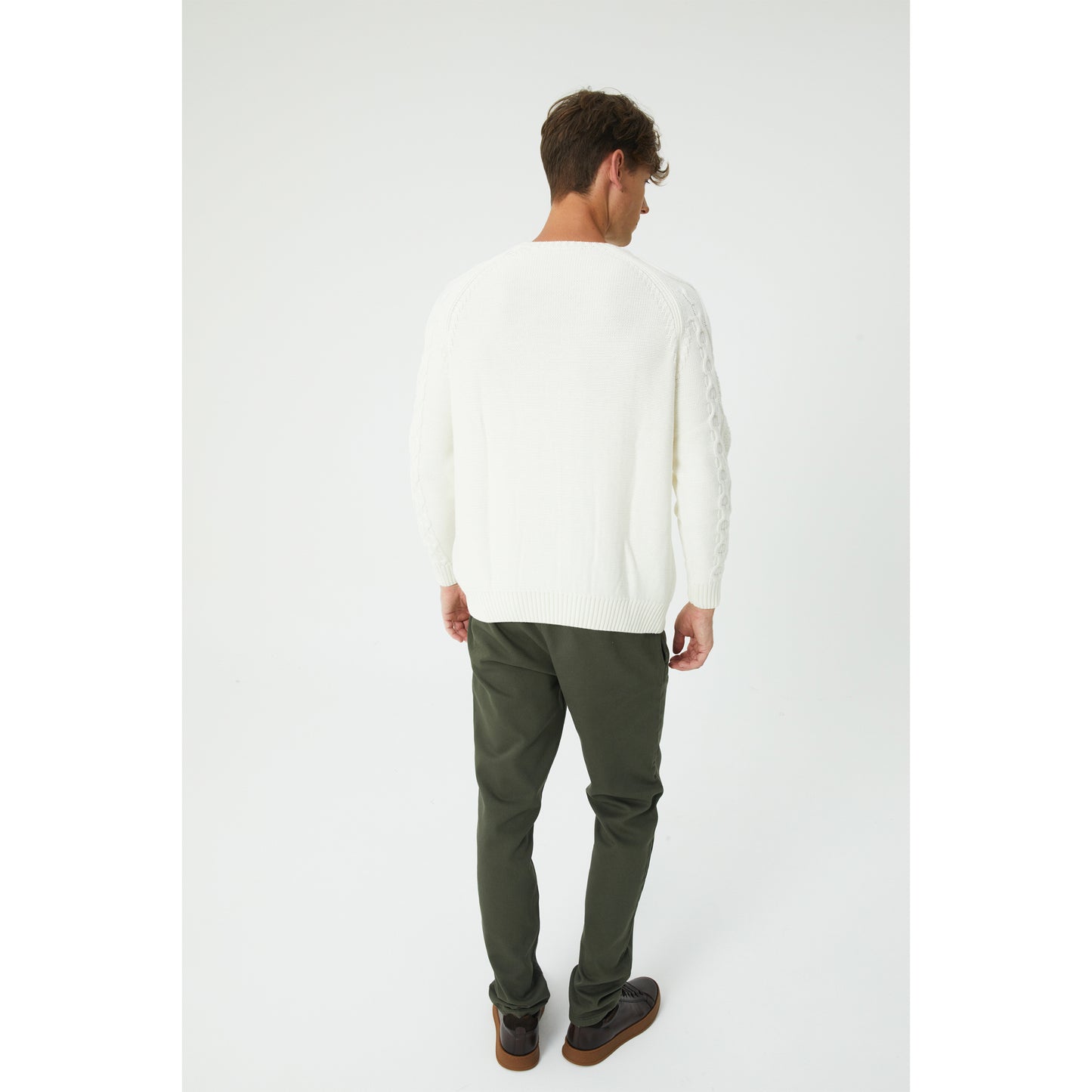 Khaki Cotton Drawstring Chinos