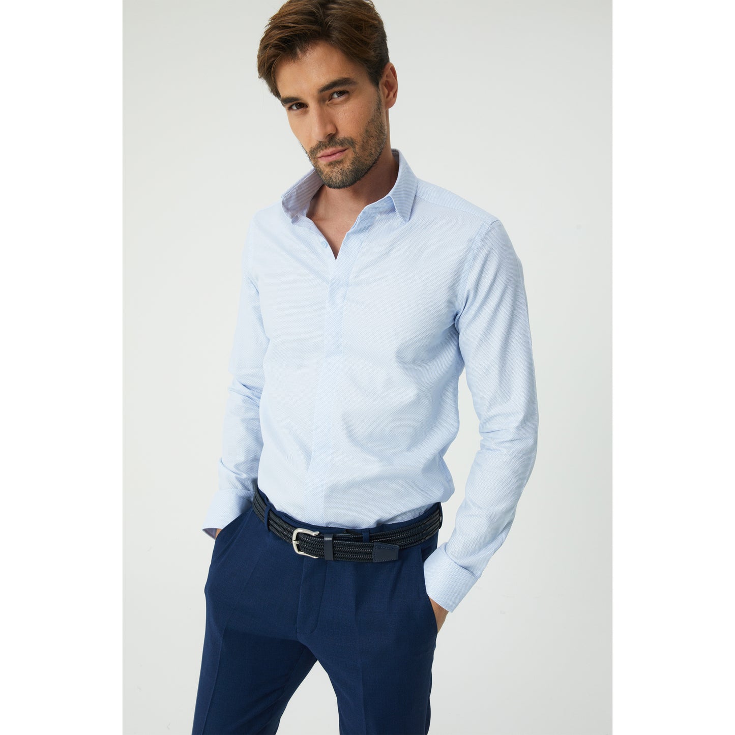 Navy Wool Suit Trousers