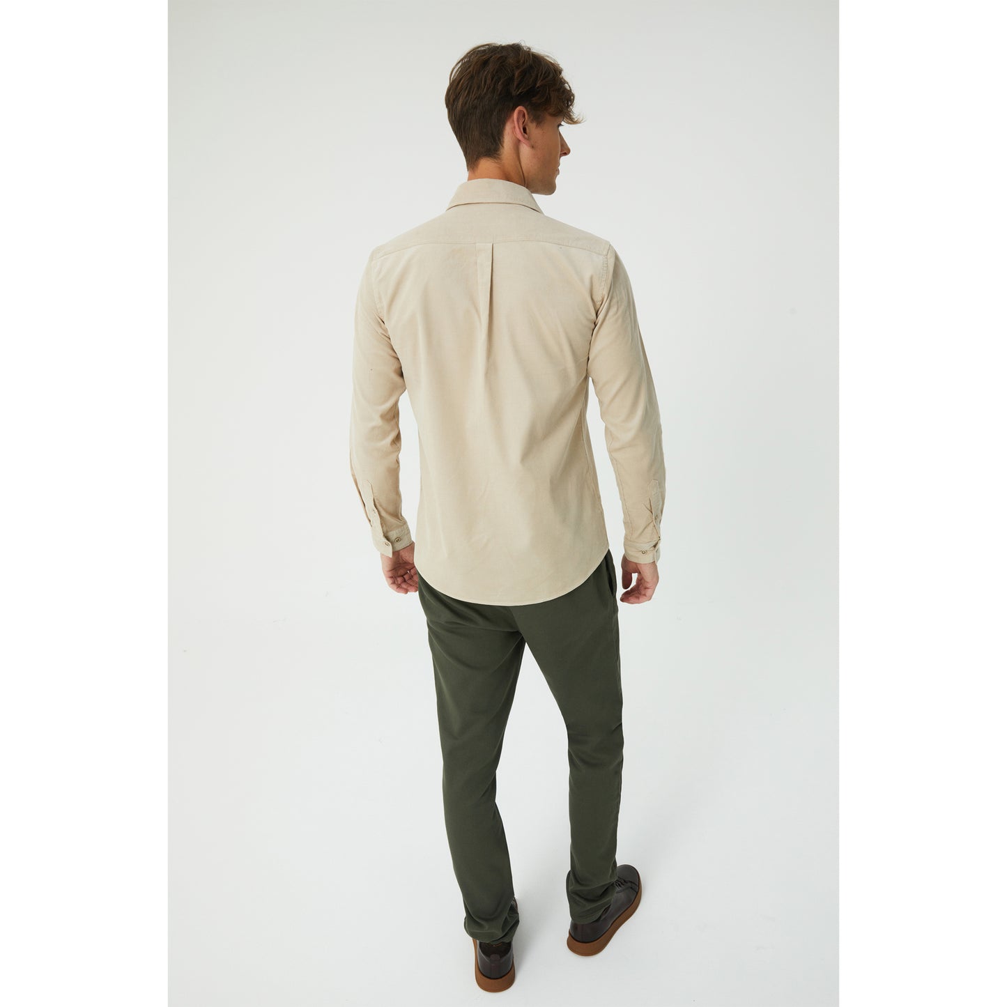 Beige Cotton Corduroy Shirt