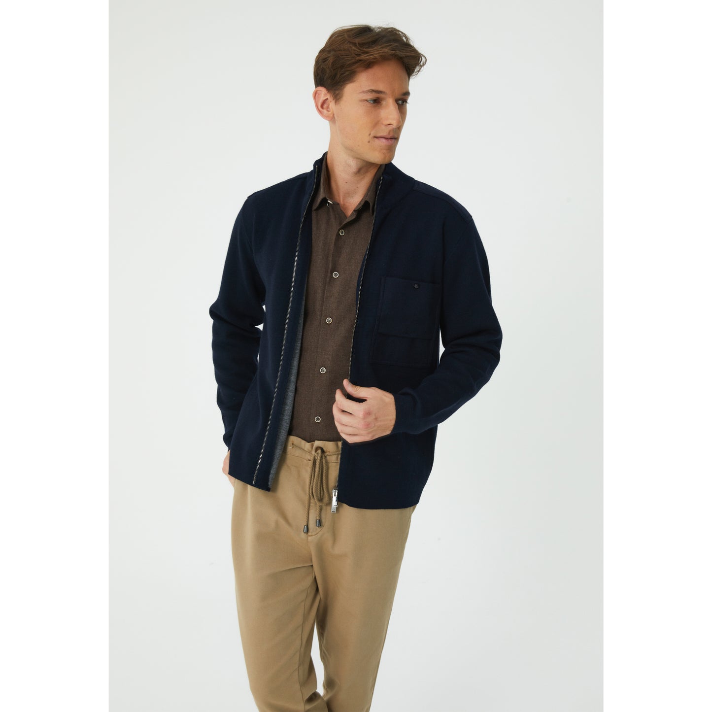 Caramel Drawstring Cotton Chinos