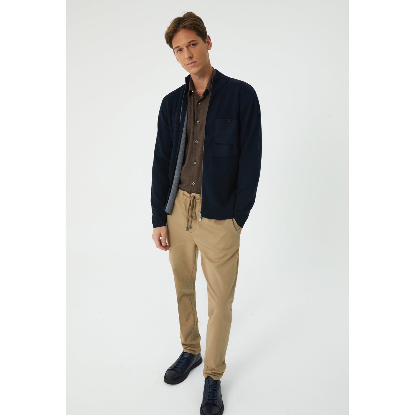 Caramel Drawstring Cotton Chinos