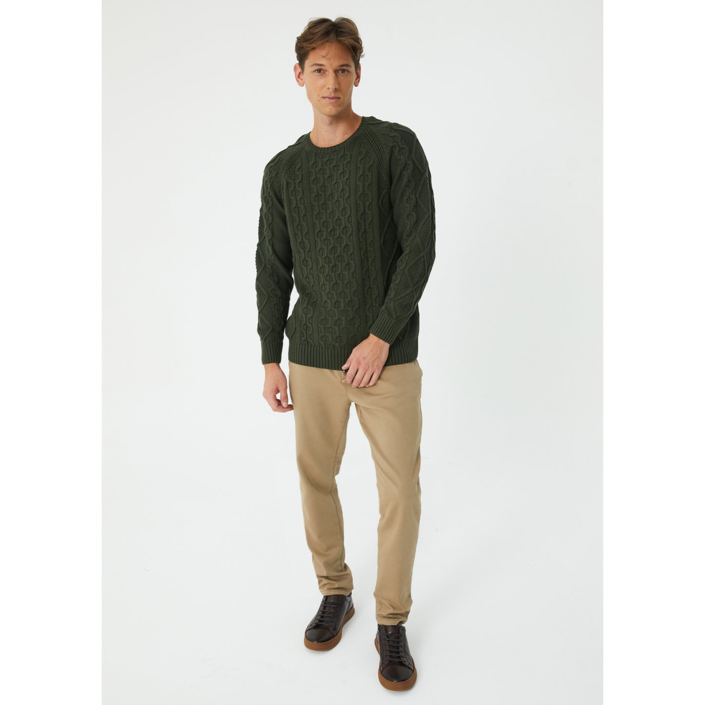 Khaki Patterned Sweater