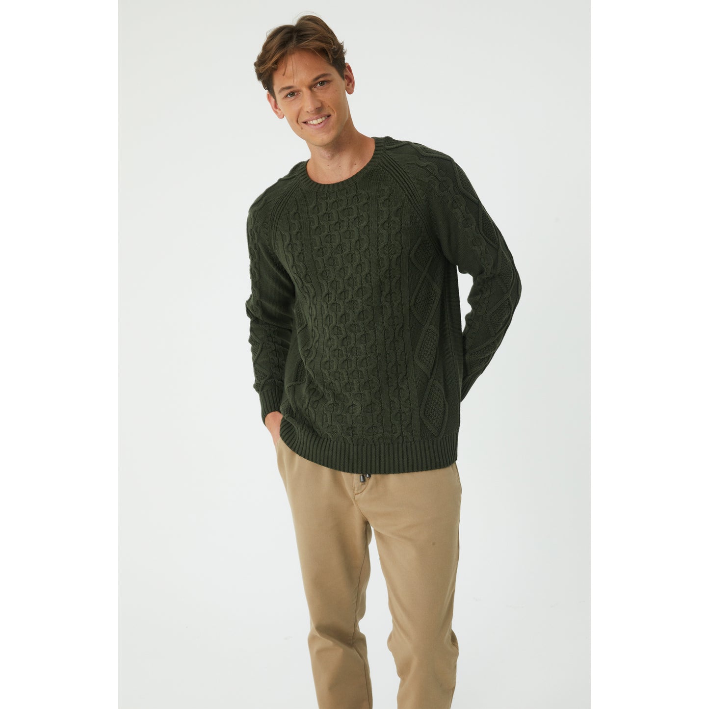 Khaki Patterned Sweater