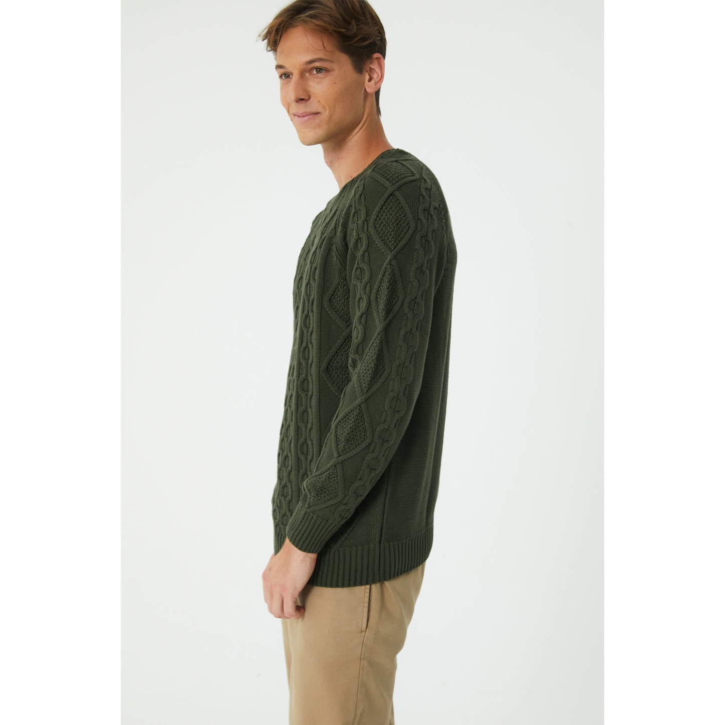 Khaki Patterned Sweater