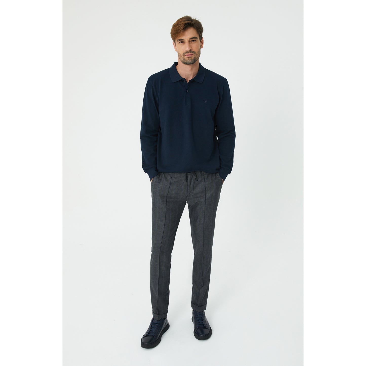 Navy Polo Sweatshirt