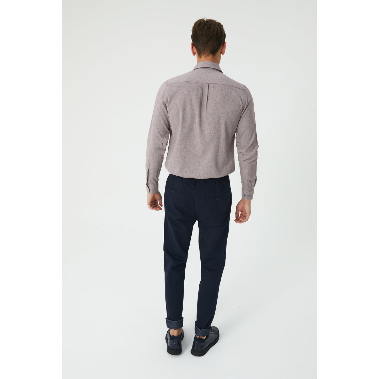 Navy Cotton Drawstring Chinos