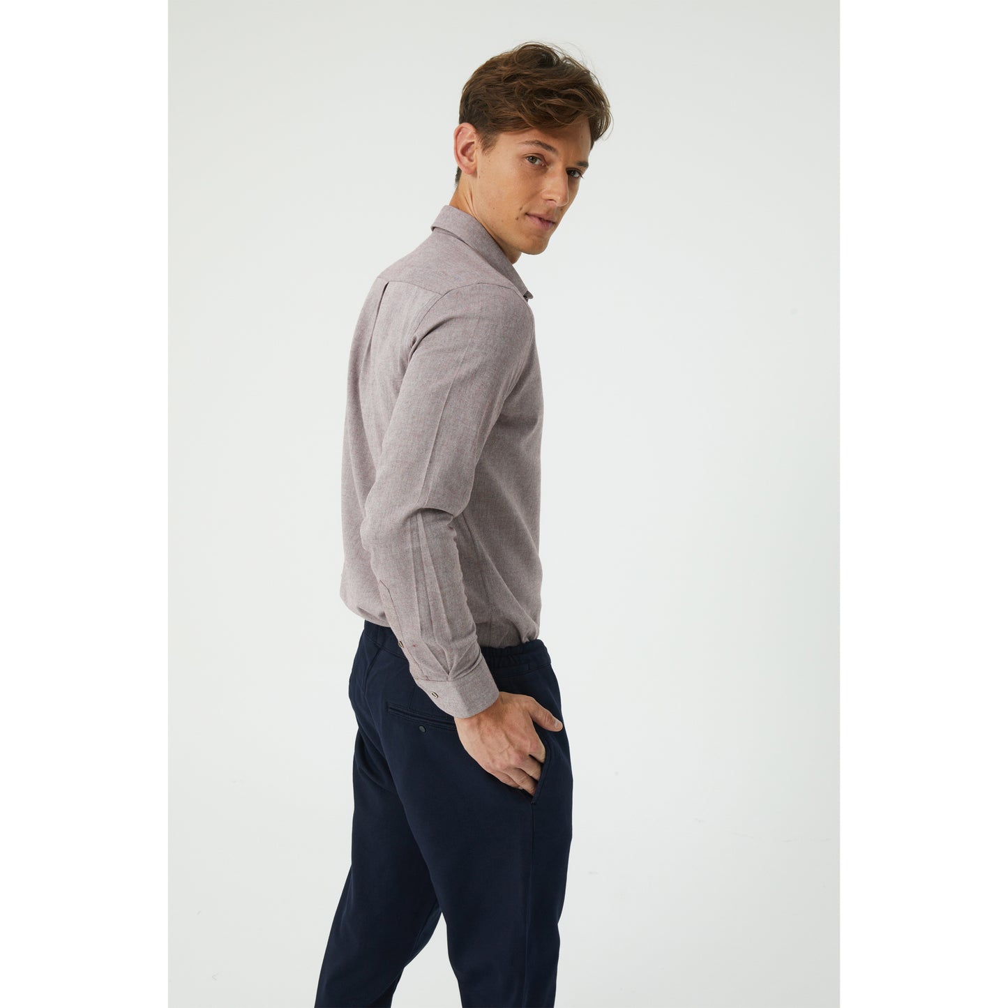 Navy Cotton Drawstring Chinos