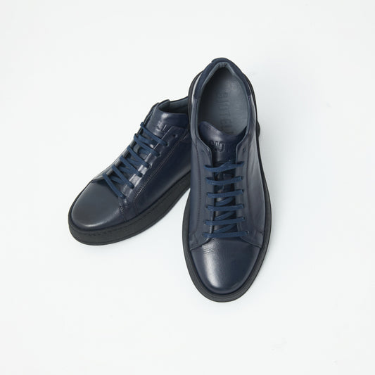 Navy Leather Sneakers