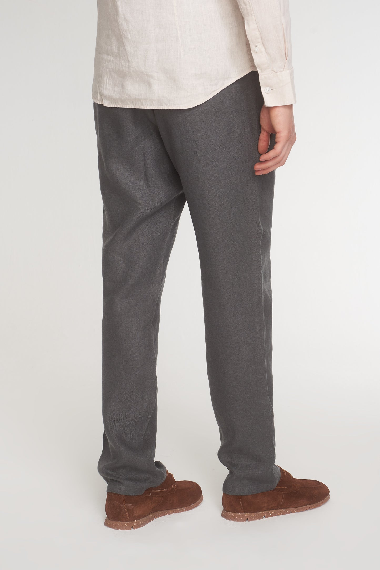 Green Relaxed Fit Linen Trousers