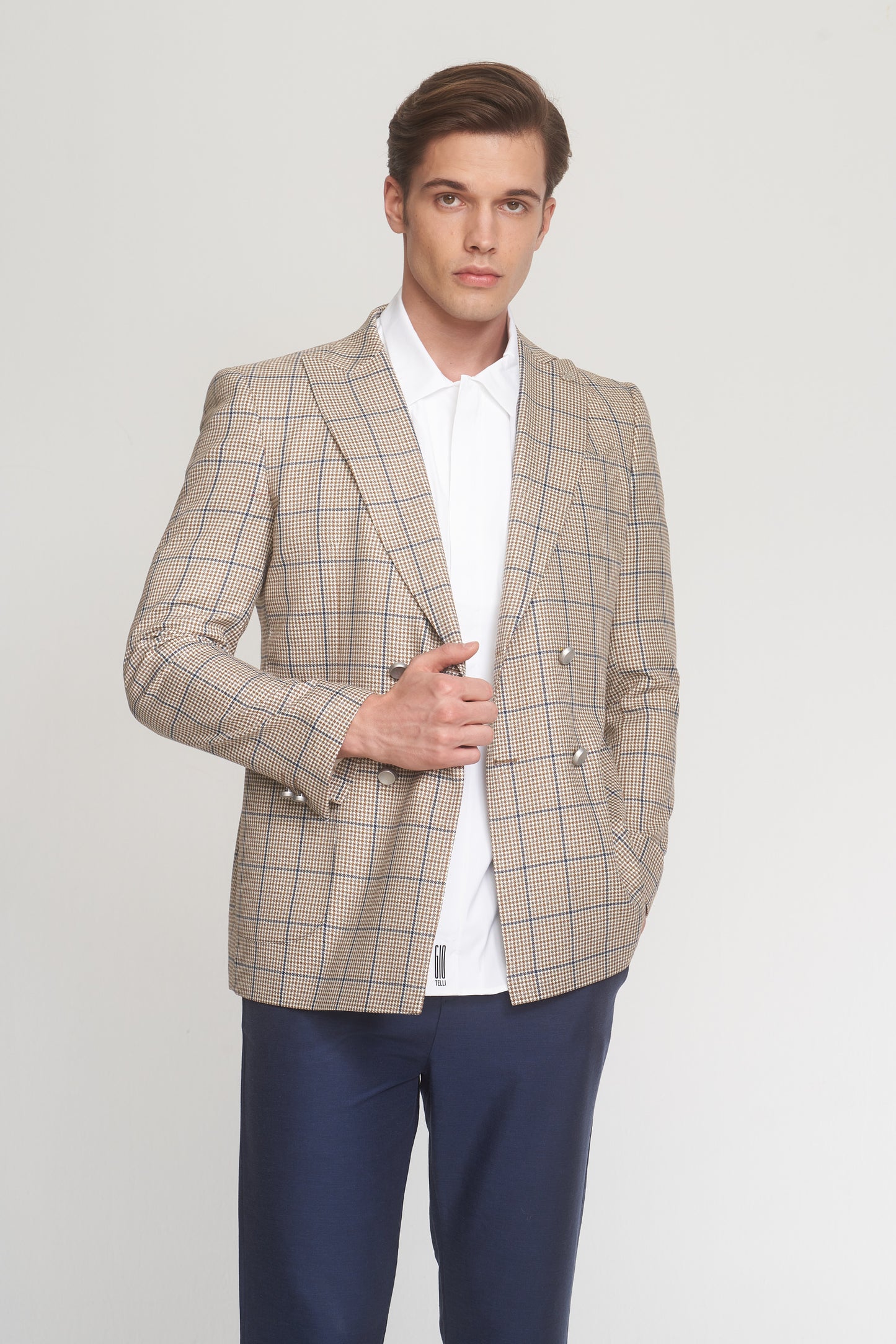 Camel Chequered Sport Jacket