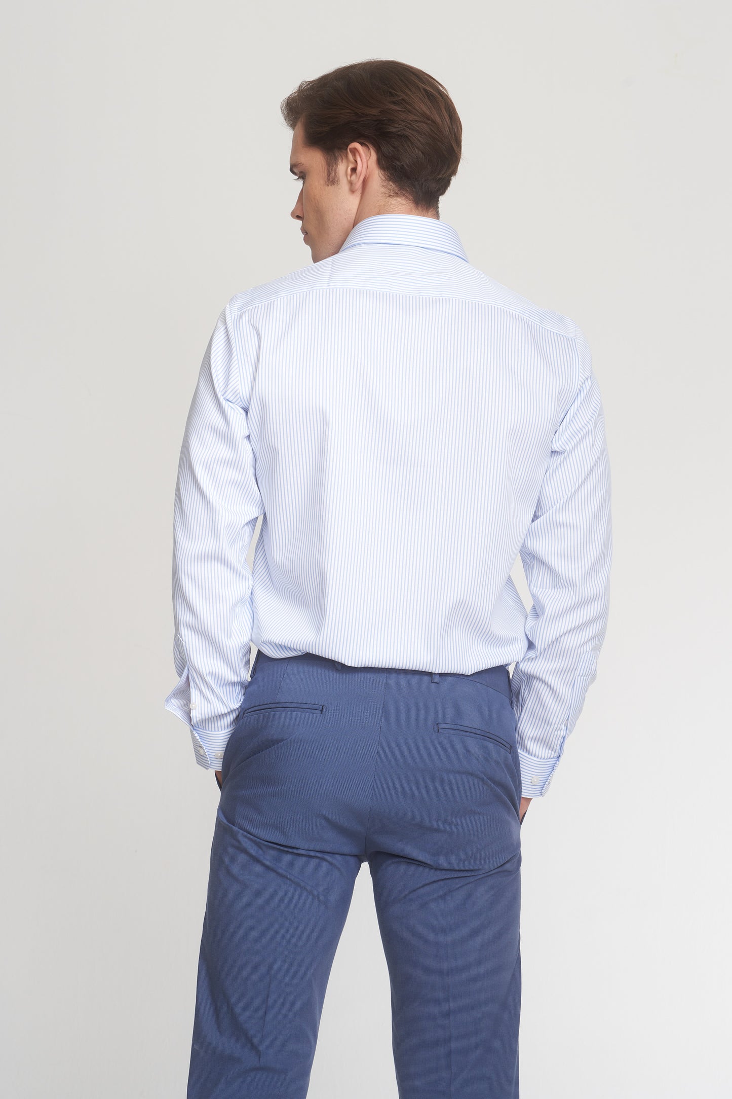 Light Blue Striped Non Iron Shirt