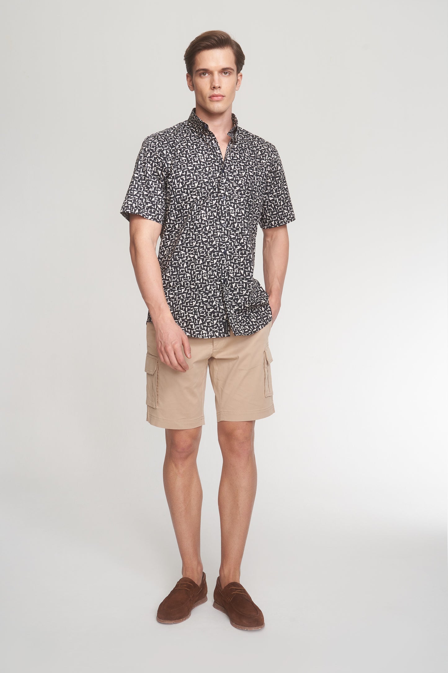 Black Beige Oversized Weekend Shirt