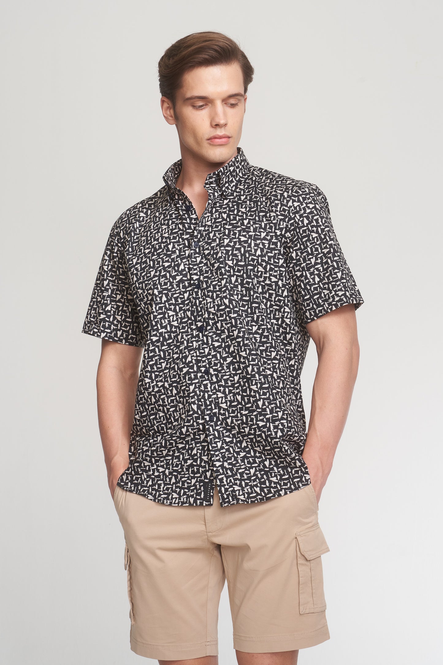 Black Beige Oversized Weekend Shirt