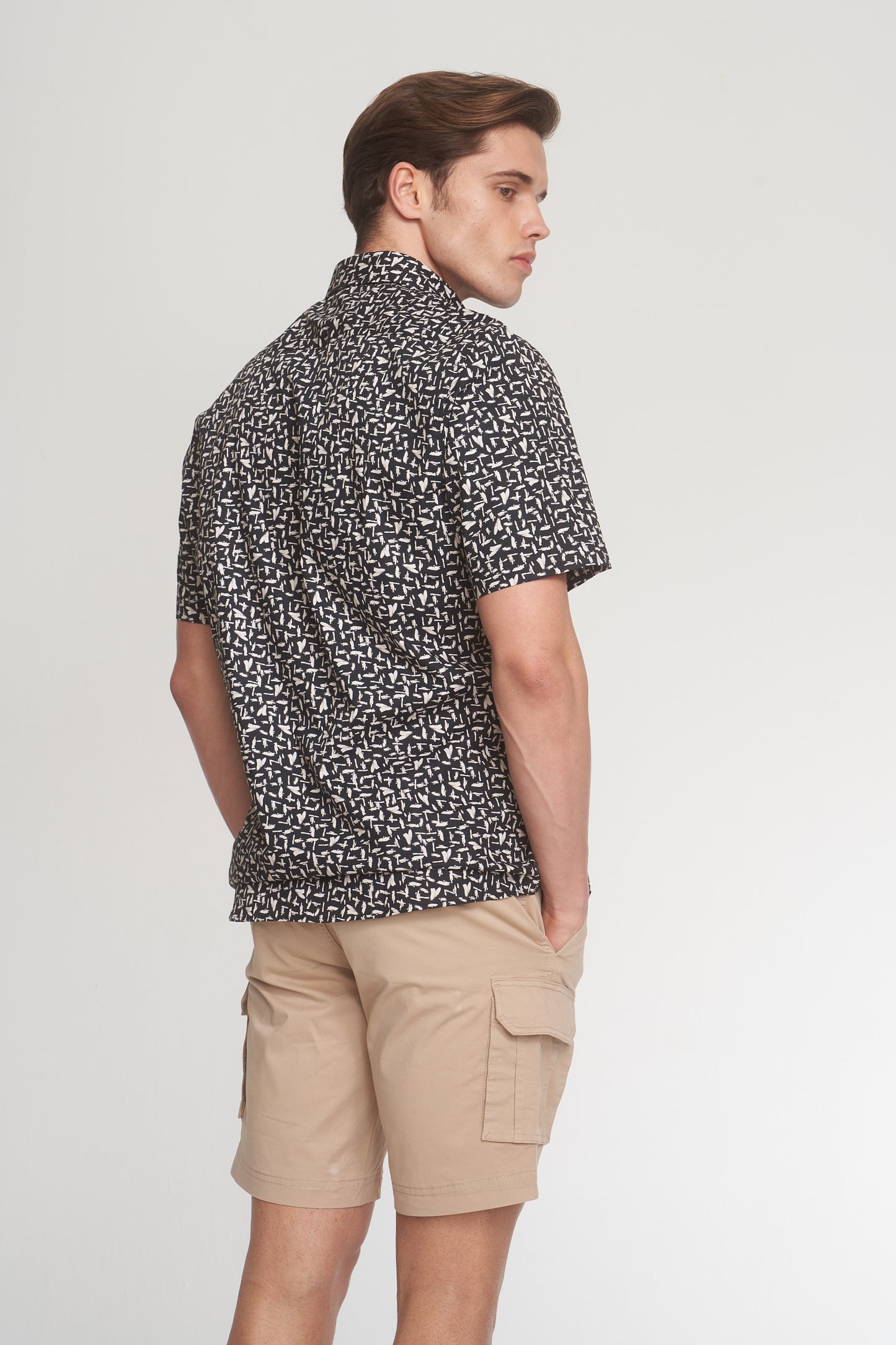 Black Beige Oversized Weekend Shirt