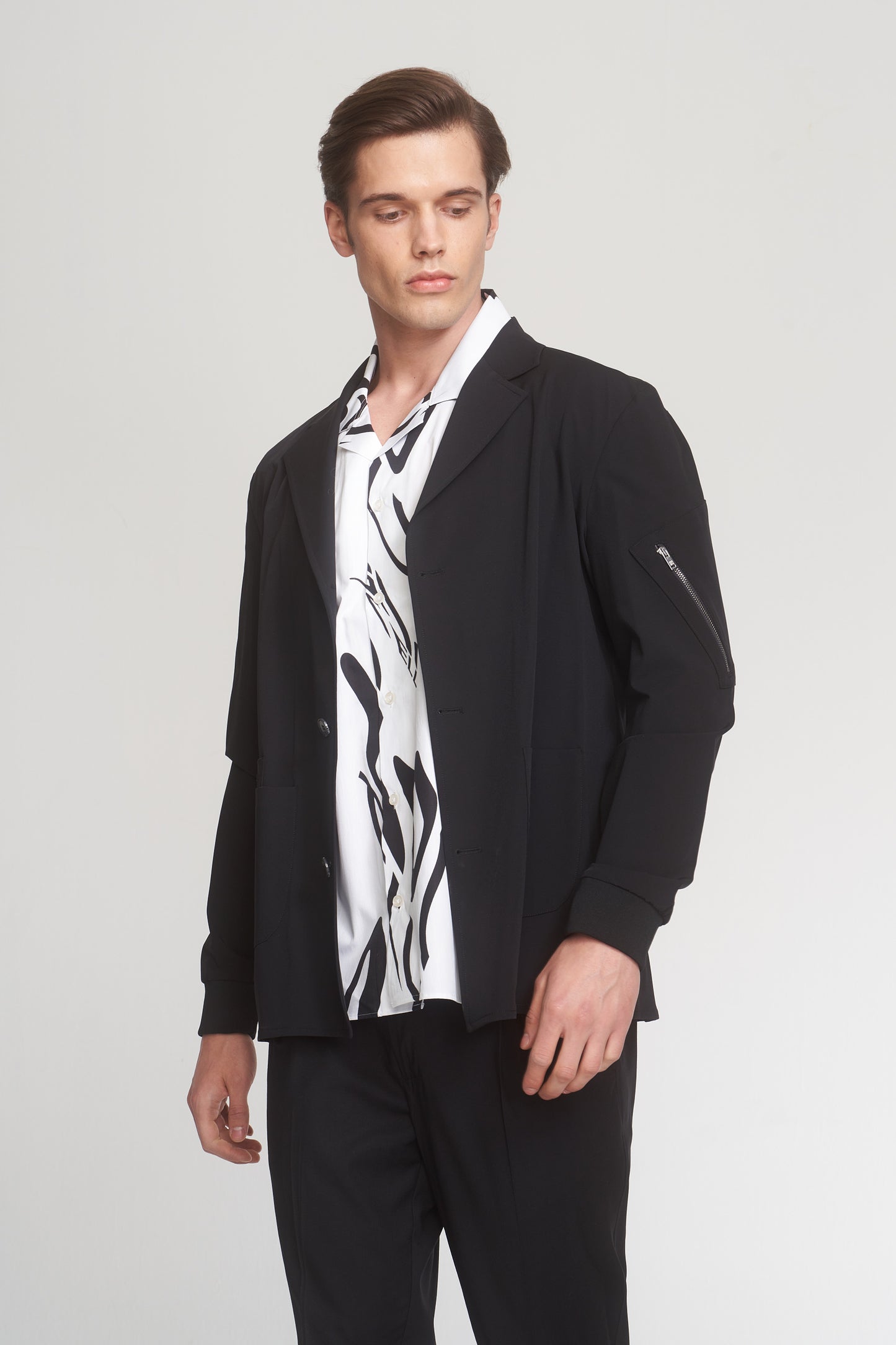 Black Relaxed Fit Casual Blazer