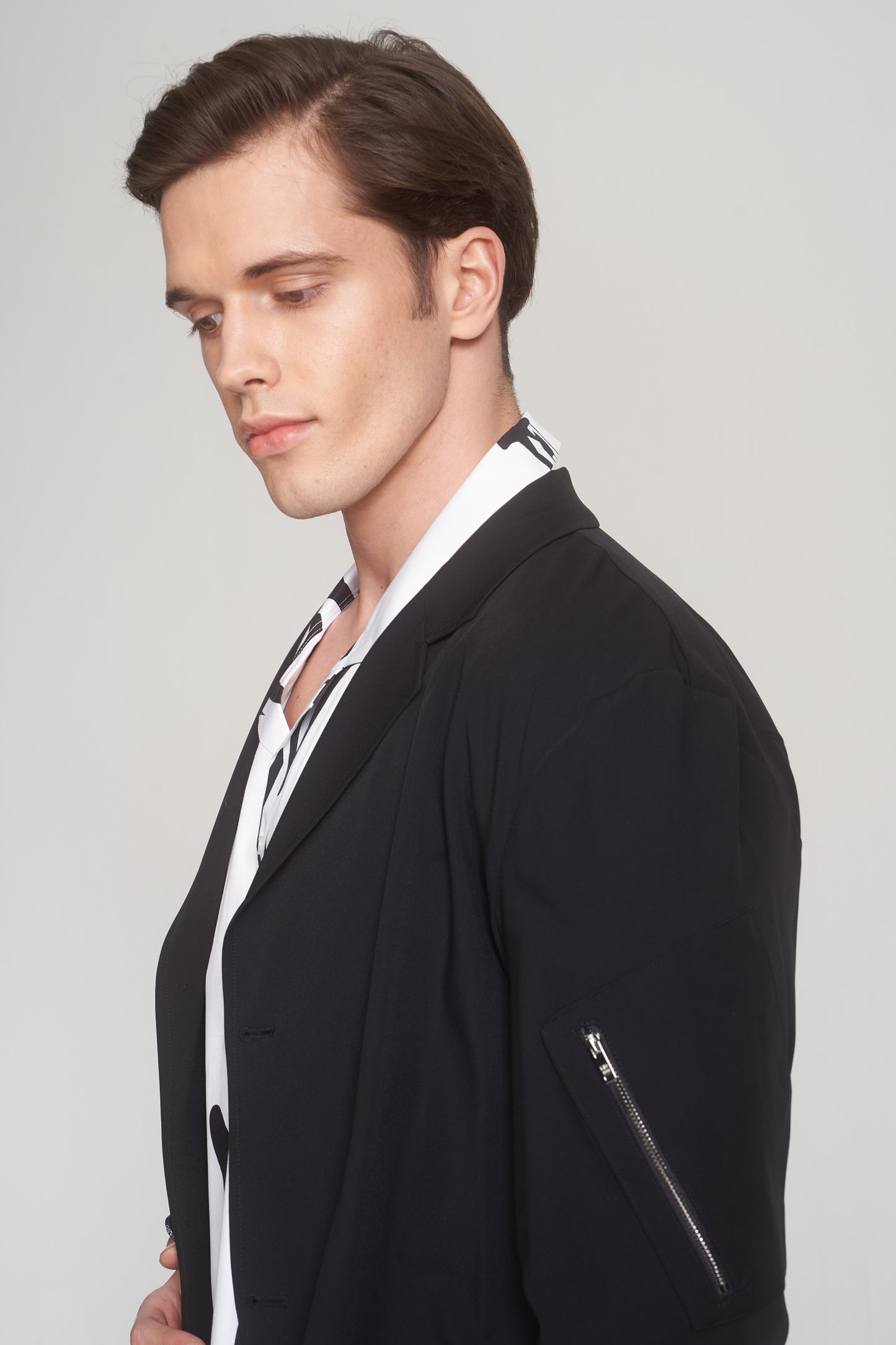 Black Relaxed Fit Casual Blazer