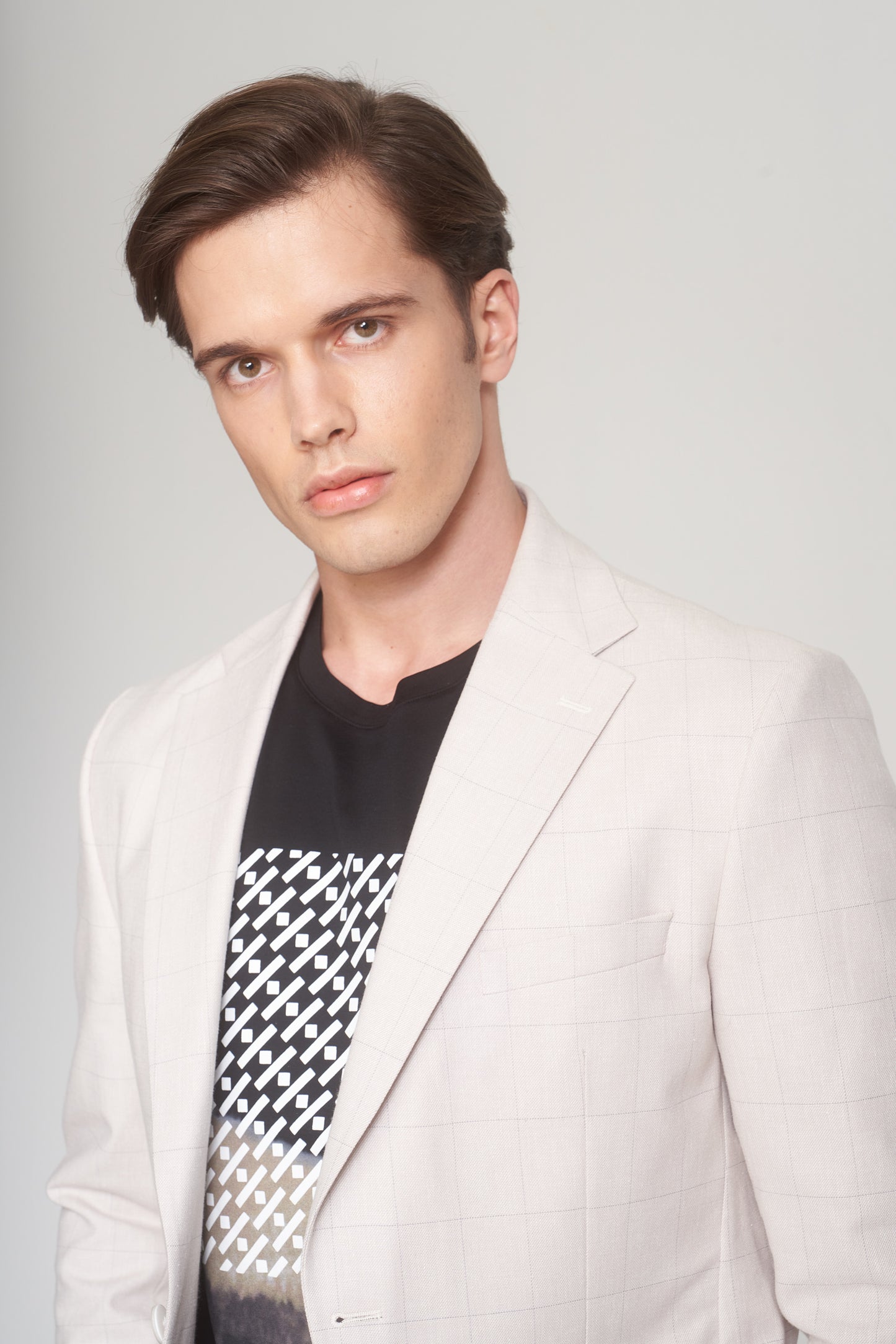 Beige Cotton Linen Blend Sport Jacket