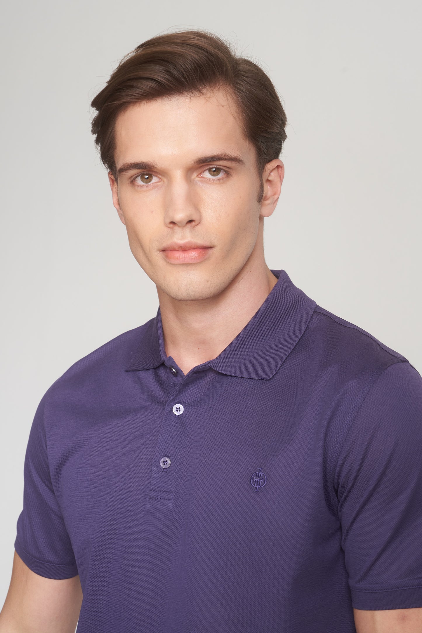 Purple Mercerized Cotton Polo T-Shirt